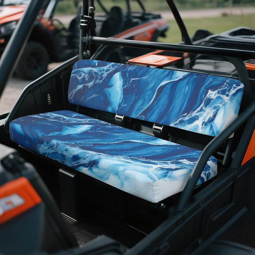 Blue Marble Universal UTV Replacement Seat Covers Soft UTV Bench Seat Cover for Kawasaki Mule 300 3010 3020 4000 4010 2001-2023 2025 Slip Seats Cover for Mule