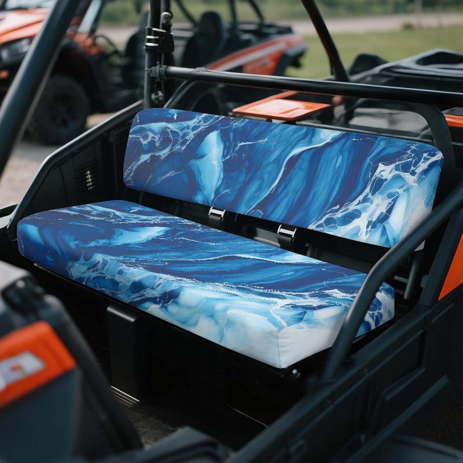 Blue Marble Universal UTV Replacement Seat Covers Soft UTV Bench Seat Cover for Kawasaki Mule 300 3010 3020 4000 4010 2001-2023 2025 Slip Seats Cover for Mule