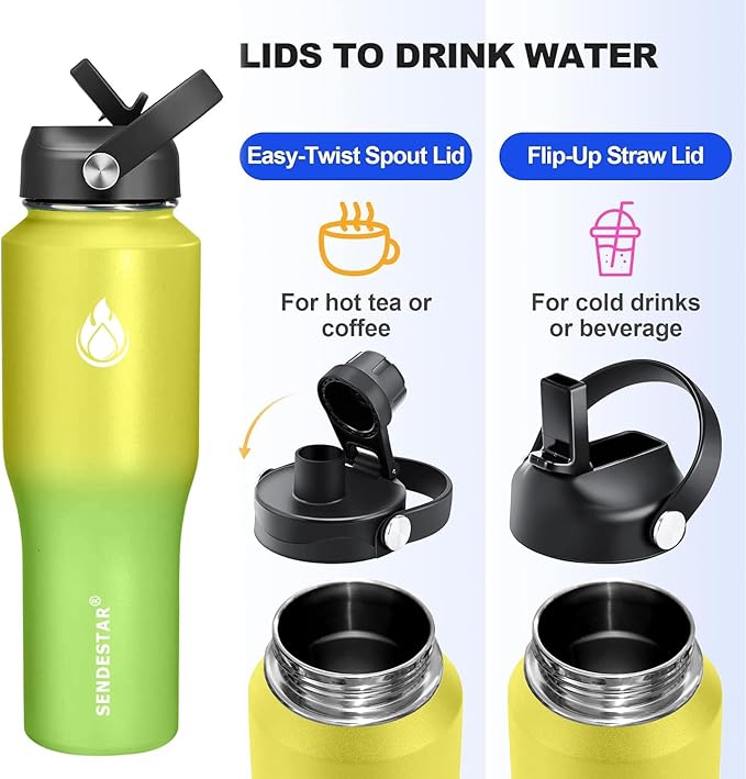 SENDESTAR 32oz Water Bottle Wide Mouth Stainless Steel Vacuum Insulated Double - Image 3