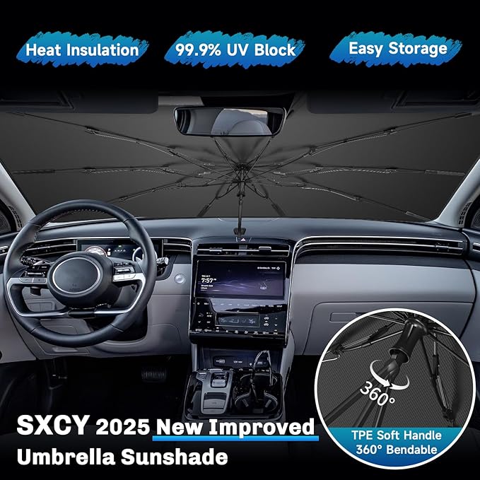 SXCY for 2022-2024 2025 Hyundai Tucson Windshield Umbrella Sunshade for 2024 - Image 4
