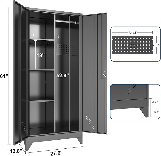 61" H Metal Storage Cabinet, Storage Shed - Image 3