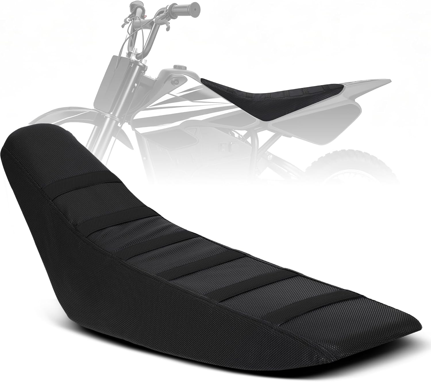 Universal Electric Dirt Bike Seat Cover Striped Soft for Tuttio Tutti Tutto Yozma in 10 ETM RTR Lite Strike VIPOOO Valtinsu Off Road Motorcycle (Black)