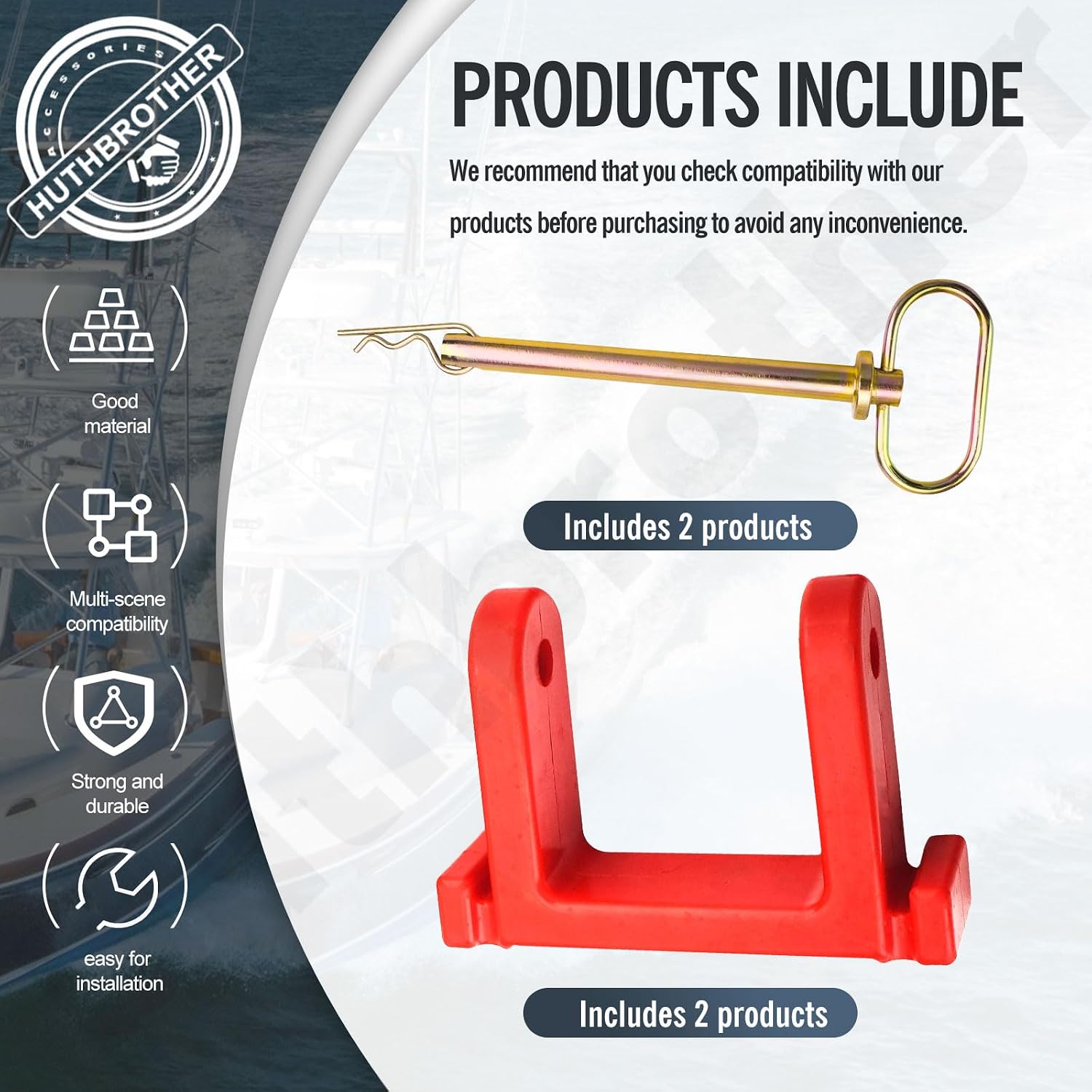 5801632 Trailer Bumper & Hitch Pin, Compatible with Sea-Doo PWC Bow Stops PWC-5A, Jet Ski Waver Runner,