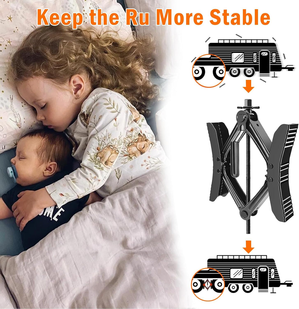 Lafati Camper Wheel Chock Stabilizer 2 Sets for RV Travel Trailer Heavy Duty X-Shaped RV Stabilizer Wheel Chock Anti-Move Tire Wheel Chock