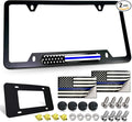 Police Thin Blue Line License Plate Frame-American Flag Patriotic Car Tag Holder by FBJTDQ