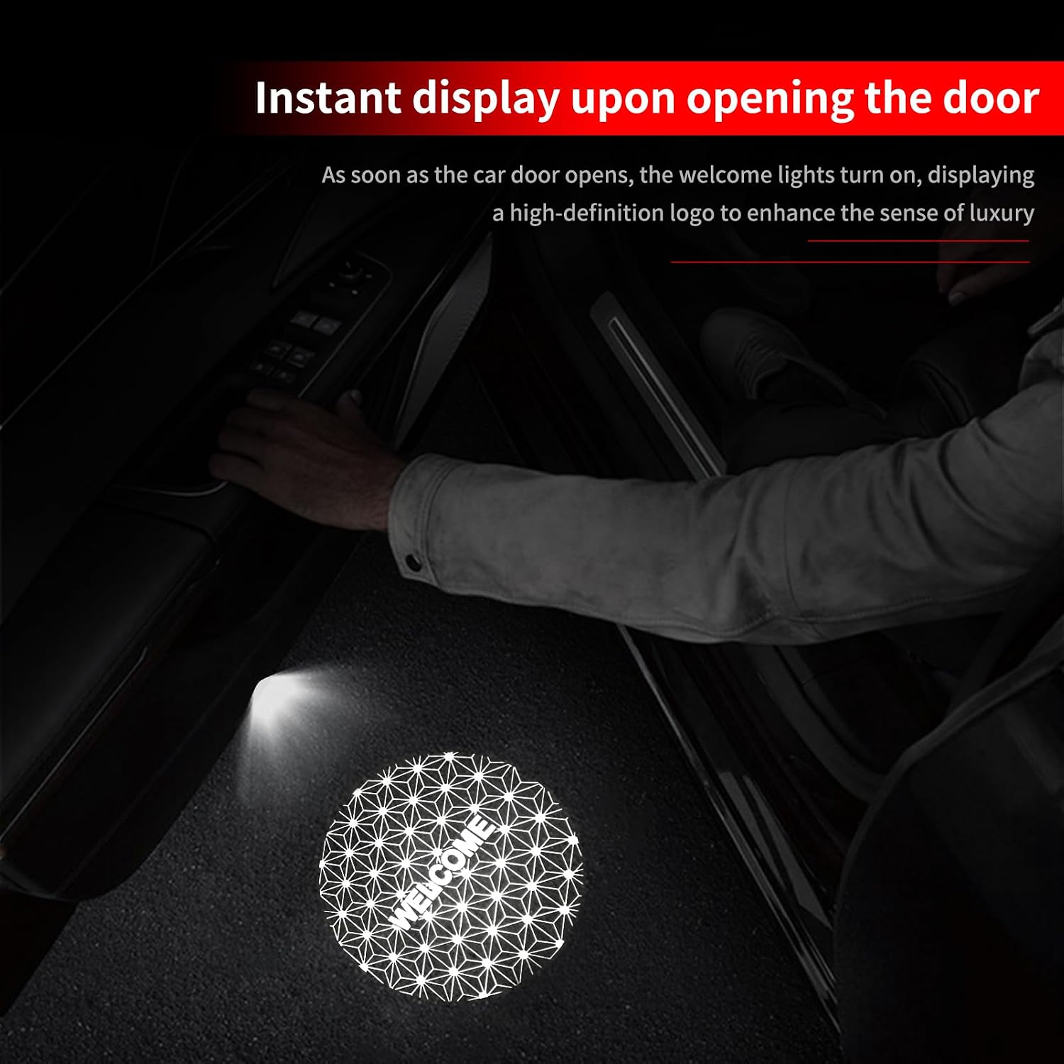 Car Door Light Logo Projection Lamp for 2024-2026 Toyota Land Cruiser 1958 250 Prado Lc250 Dynamic No Fade HD LED Car Welcome Projection Lamp Ambient Foot Light Land Cruiser 2026 Accessories