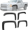 ALMULOO 4Pcs Fender Flares Compatible with 2007-2013 Chevy Chevrolet Silverado 1500 Standard Cab/Extended Cab Wheel Arch Covers Plastic(PP) Textured Black