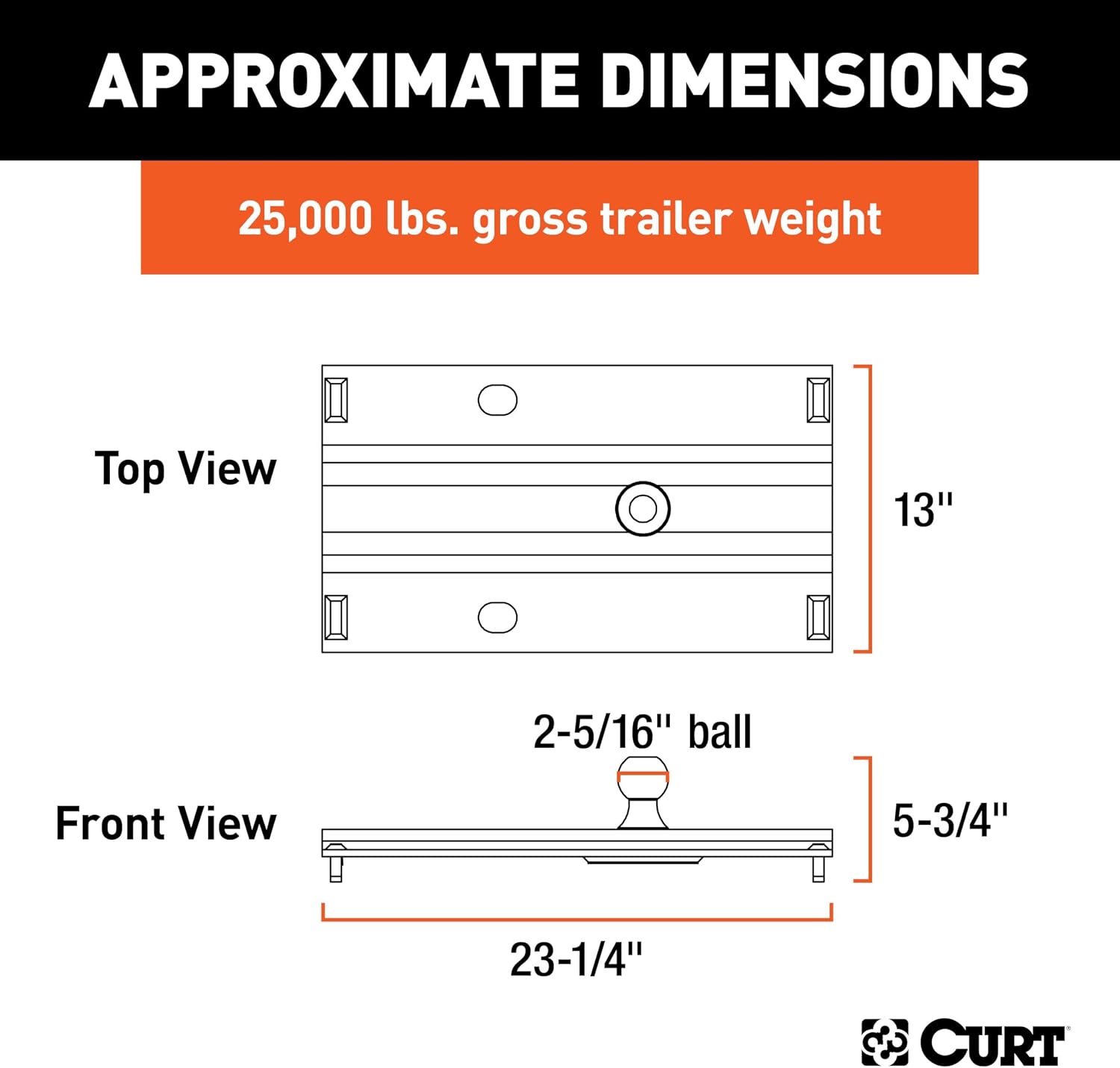 Curt Manufacturing 16055 Rail Mounted Gooseneck Hitch