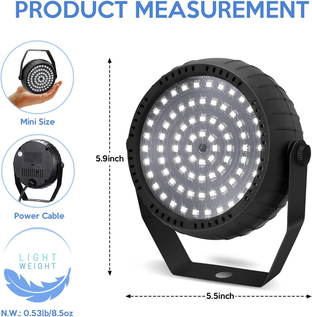 Telbum White Strobe Lights Halloween Super Bright 78 LEDs Strobe Light for Pa...