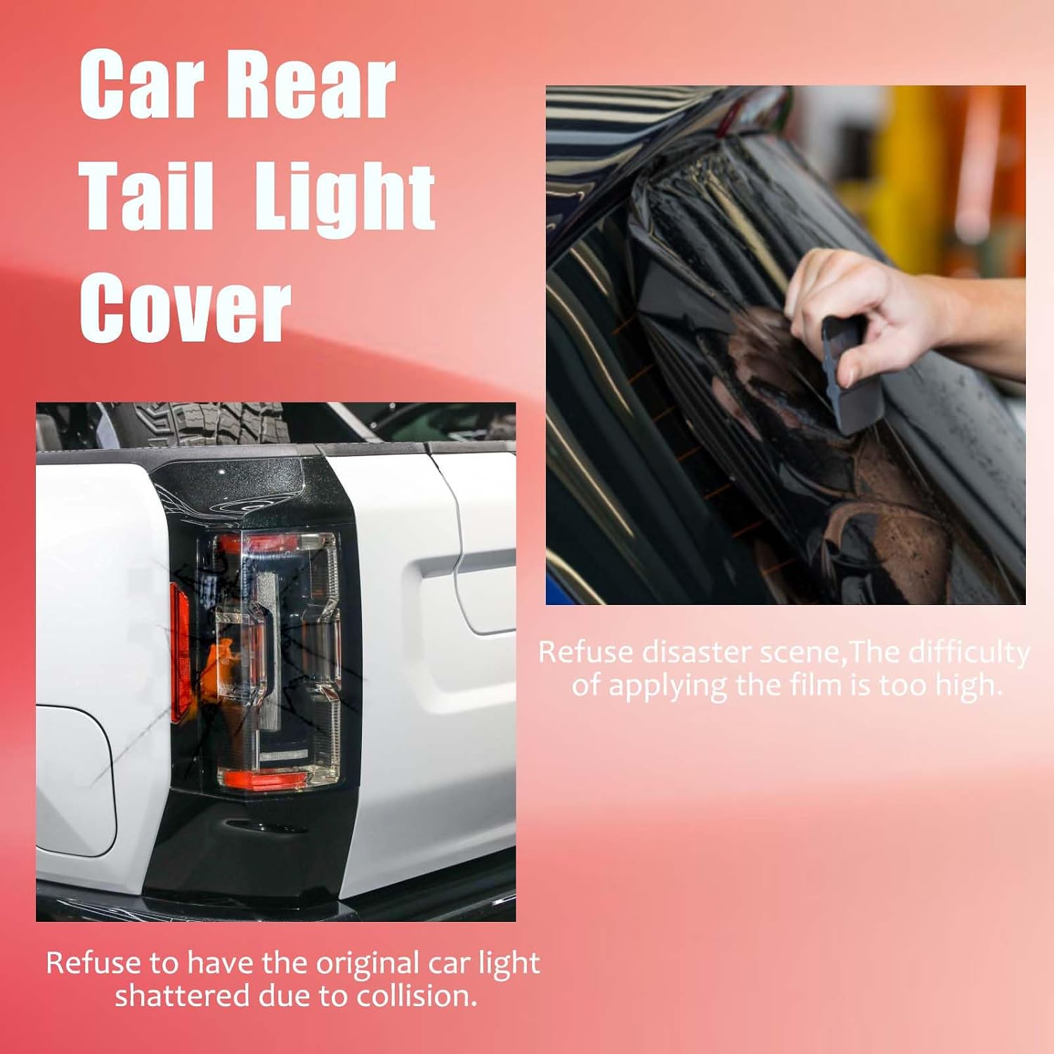 Yinanlutos Taillight Cover Trim Compatible with Hummer EV Pickup Truck 2024 2025 2026 Accessories Smoked Rear Tail Light Trim Cover Exterior Protection Decoration Accessories 2pcs