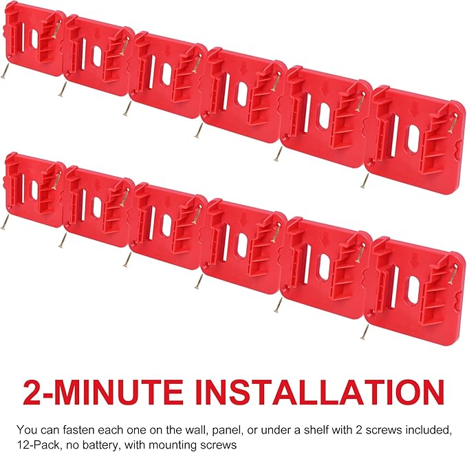 12 Pack Battery Holder for Milwaukee M18 18V Battery Mounts Dock Holder Fit for - Image 7