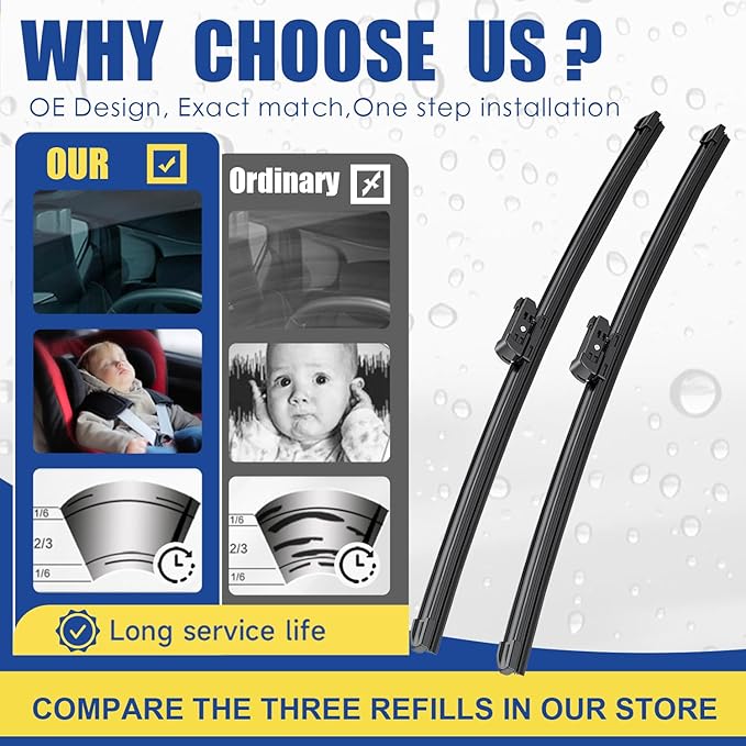 3 Wipers Factory Replacement For Subaru Outback 2020-2022 2023 2024 Original - Image 2