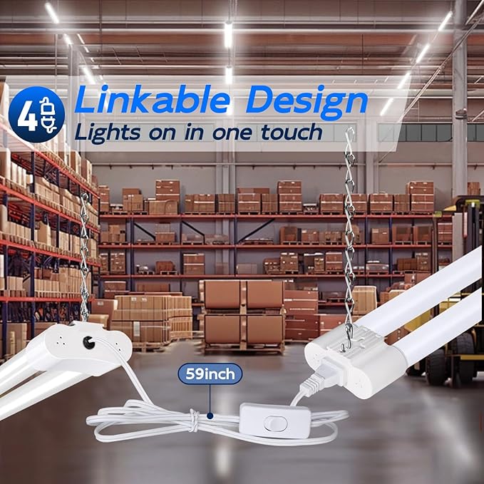 hykolity 4 Pack Linkable LED Shop Light - Image 4
