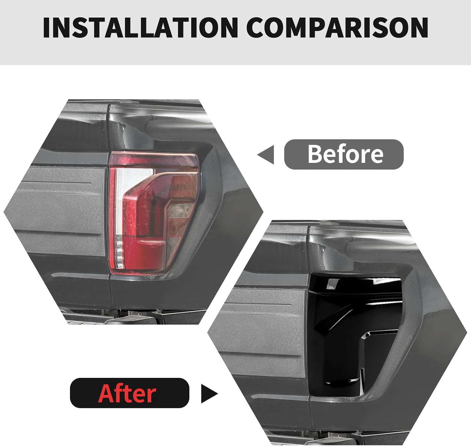 RT-TCZ Smoked Black Tail Light Lamp Cover Guard Trim Decoration Exterior Accessories for Ford F150 Raptor 2024 2025