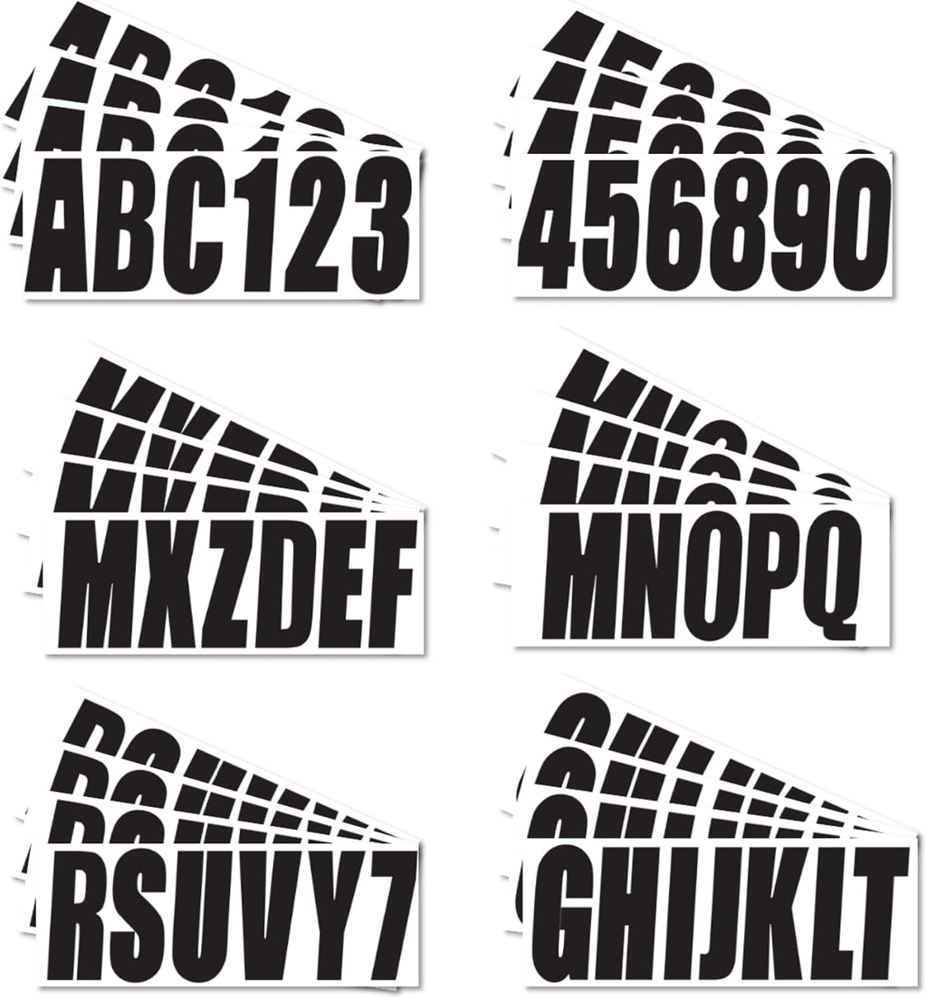 3 inch Boat Registration Number and Letter Vinyl Marine Grade Sticker Decal | Hull, PWC, Jet Ski & Pontoon, Vinyl, Waterproof & Anti-Scratch, 4 Sets