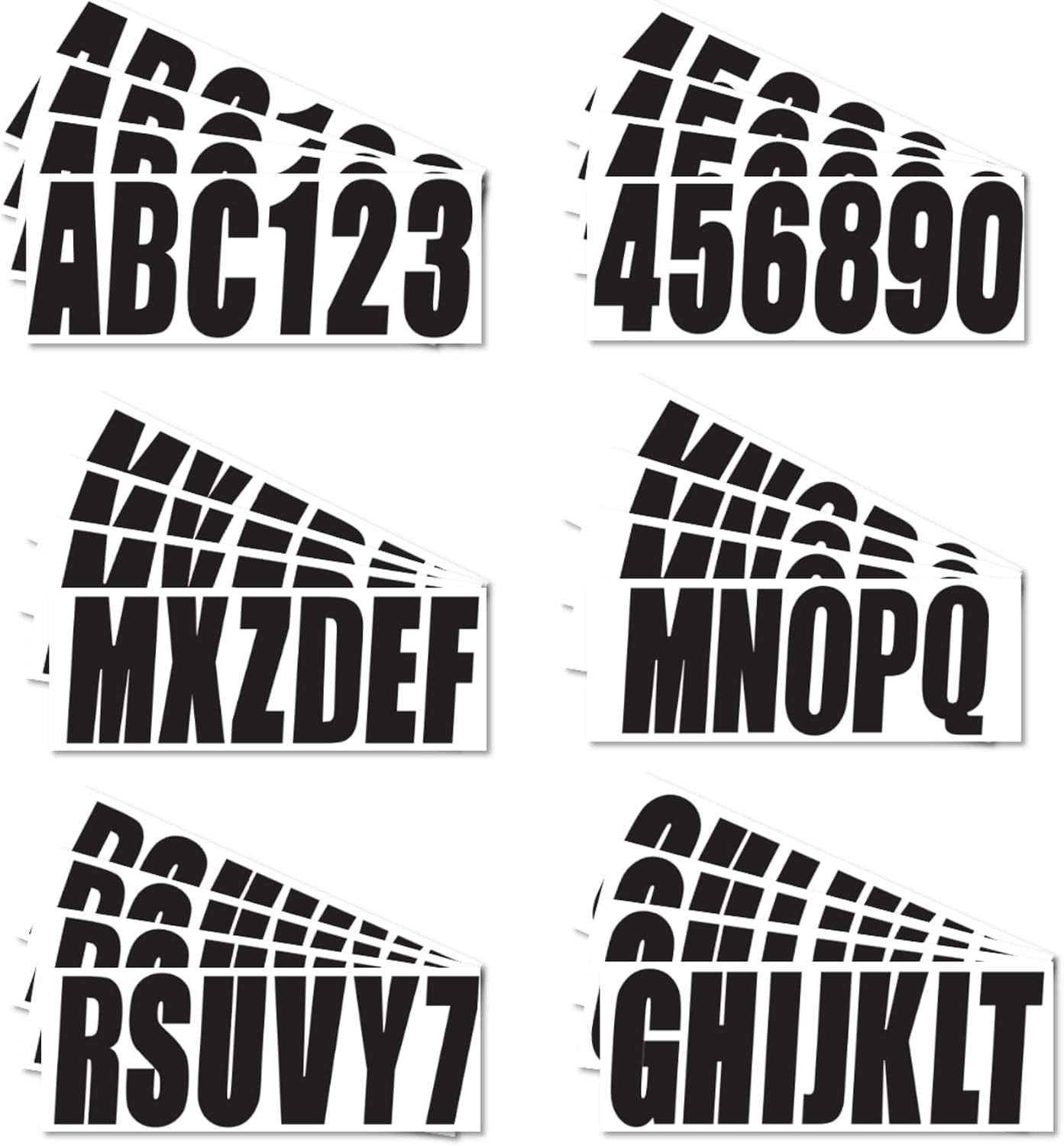 3 inch Boat Registration Number and Letter Vinyl Marine Grade Sticker Decal | Hull, PWC, Jet Ski & Pontoon, Vinyl, Waterproof & Anti-Scratch, 4 Sets