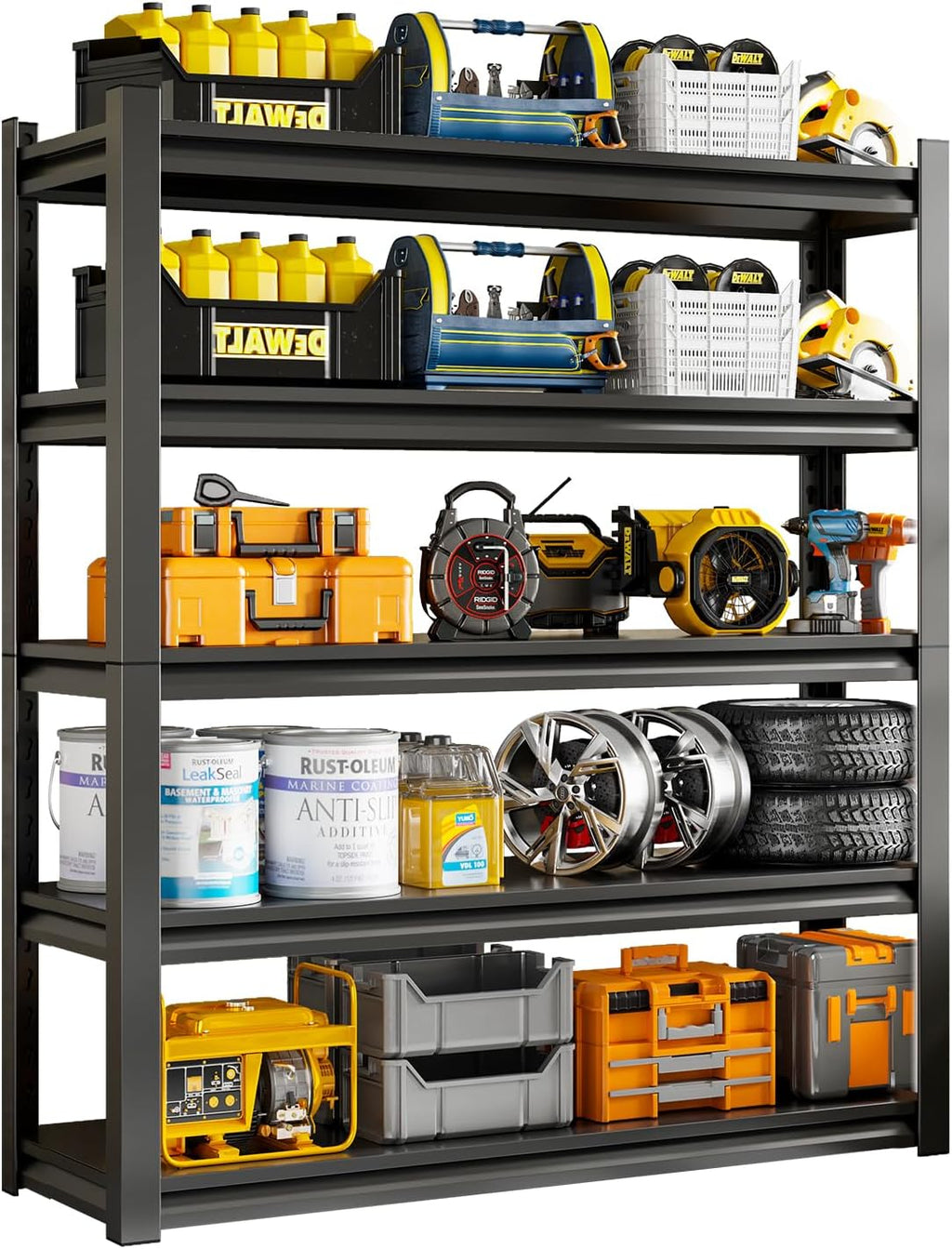 48" W Garage Shelving Unit, Garage Storage Shelves 3000LBS Heavy Duty Shelves