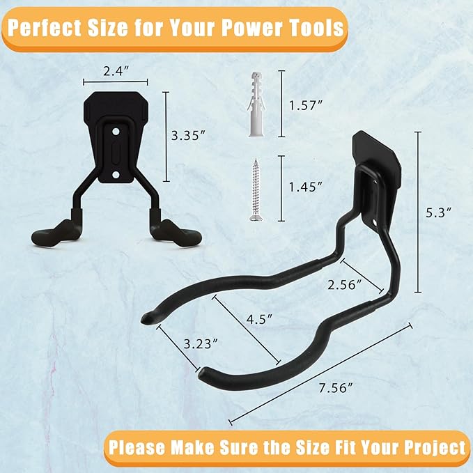 JuforminWeedeater Hanger, String Trimmer Hanger, Weed Eater Rack, Garage Wall - Image 2
