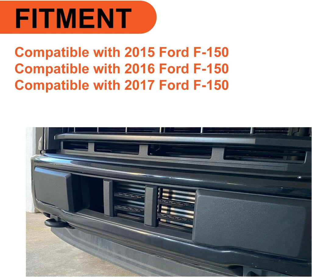 ECOTRIC Lower Grille Compatible With 2015-2017 Ford F-150 F150 Front Bumper Lower Grille Trim Panel Black Replacment for FL3Z-17E810-CA FO1044110