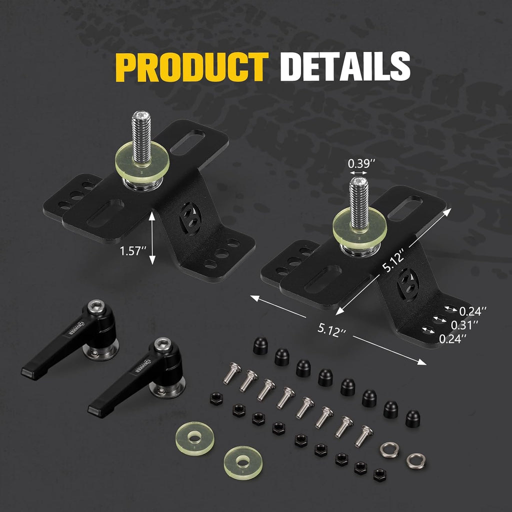 BUNKER INDUST Farm Jack Mount for Roof Rack, 2 Pcs High Lift Jack Mounting Brackets Works with M6/M8 Slots and Most Standard Farm Jacks