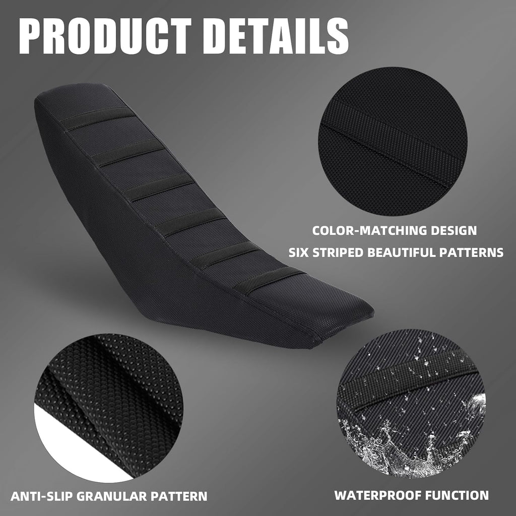 Seat Cushion Cover for Tuttio Soleil01 Electric Dirt Bike | Waterproof,Non-Slip,Black Stripe with Black Background for Tutti Soleil 01