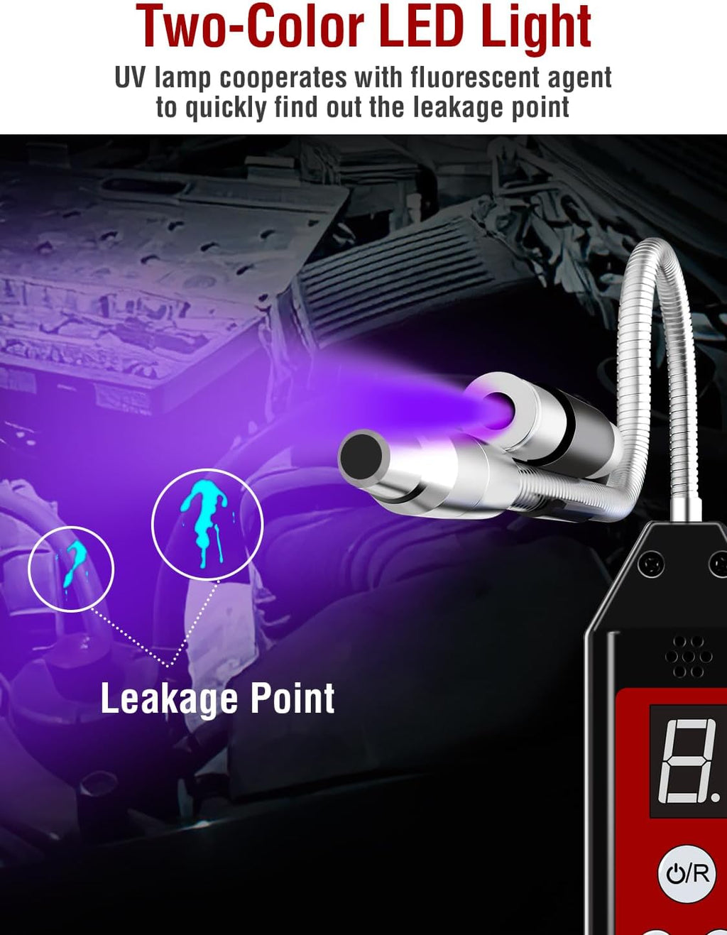 wjl-6000pro refrigerant leak detector with uv & led, package contents