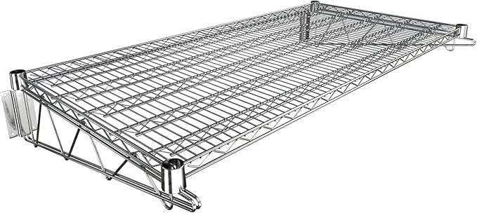 24" x 48" Chrome Wire Wall Mount Shelf by Krollen+Industrial