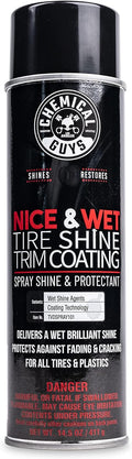 Chemical Guys TVDSPRAY101 Nice & Wet Tire Shine Trim Coating for Rubber, Plastic and Vinyl, Safe for Cars, Trucks, SUVs, Motorcycles, RVs & More, 14.5 fl oz