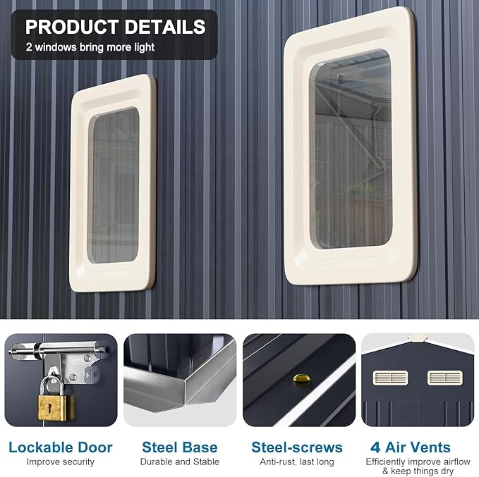 10x12 FT Metal Storage Shed - Image 6