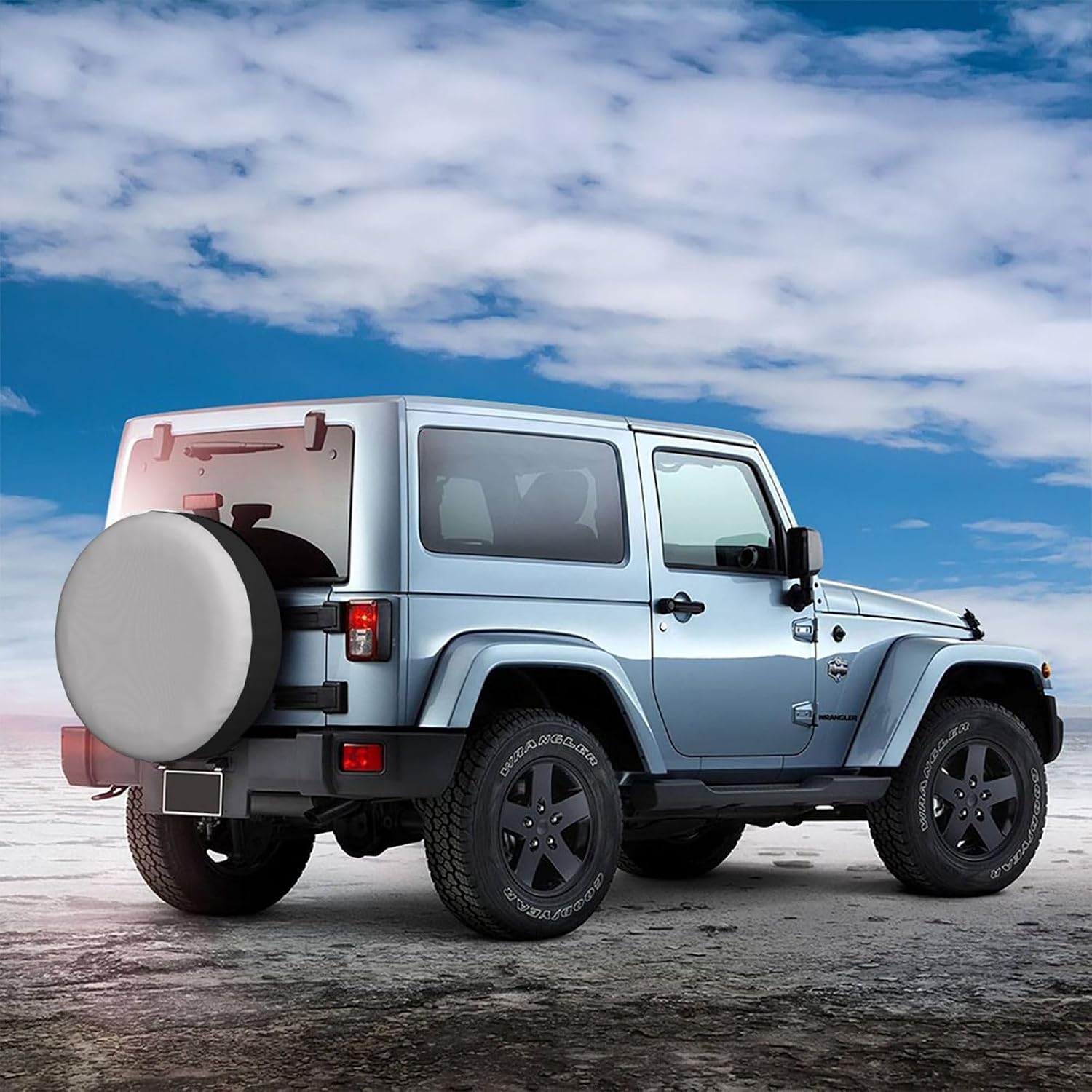 Silver Color Print Universal Spare Tire Cover for RV, Jeep | Wheel Protector Fits Rv, Trailer, Jeep, Shield Tires From Sun, Dirt And Rain For Outdoor Storage
