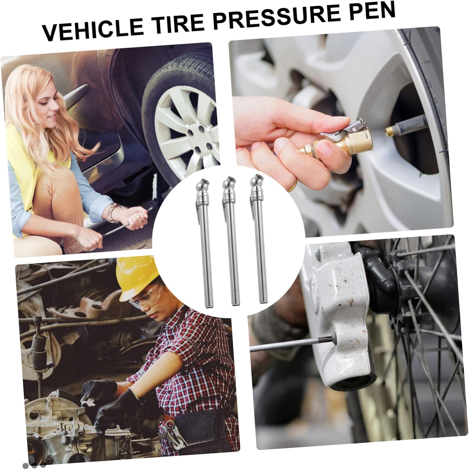 Mikinona 3pcs Tire Air Pressure Pencil Gauge Mechanical Tire Pressure Pen No Battery Needed Accurate Reading