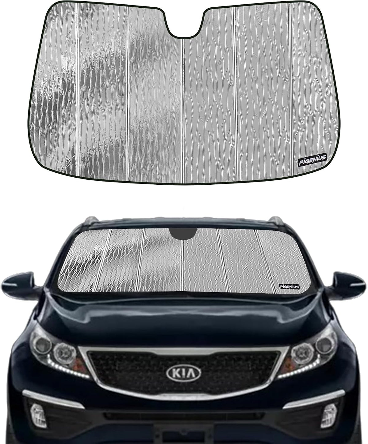 Windshield Sun Shade for Kia Sportage 2011-2016, Front Window Sunshade Shield