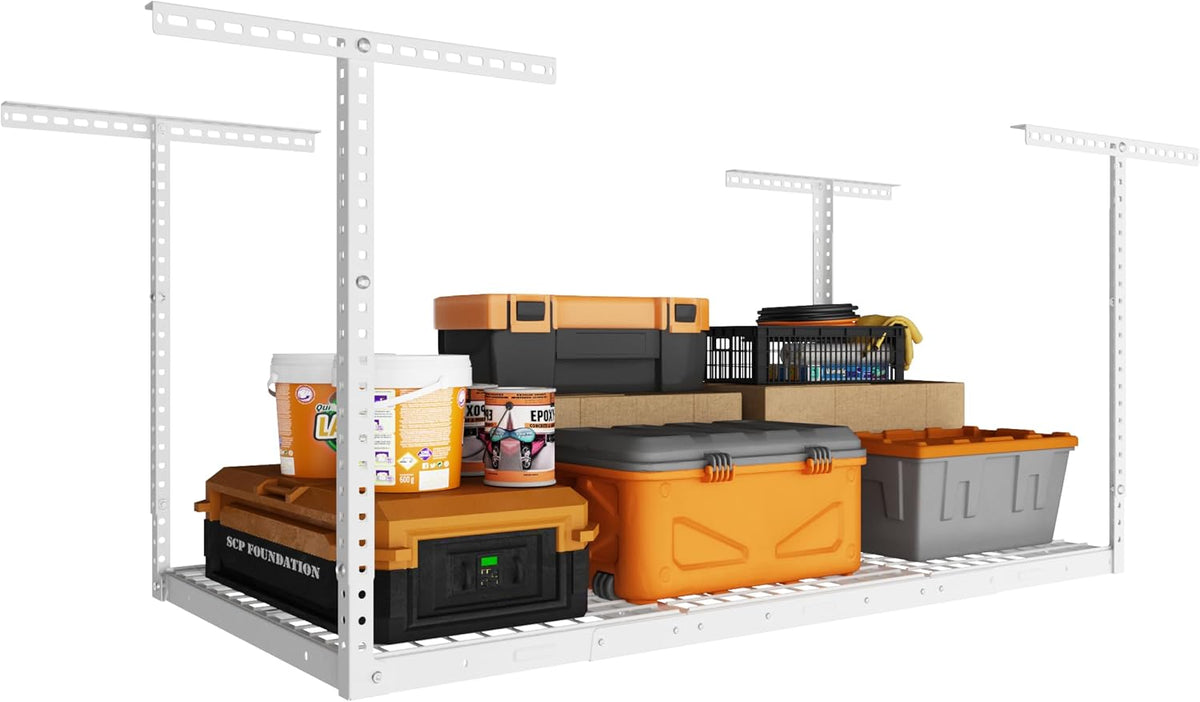 3x6ft overhead ceiling garage storage rack, 450lbs capacity, main product view