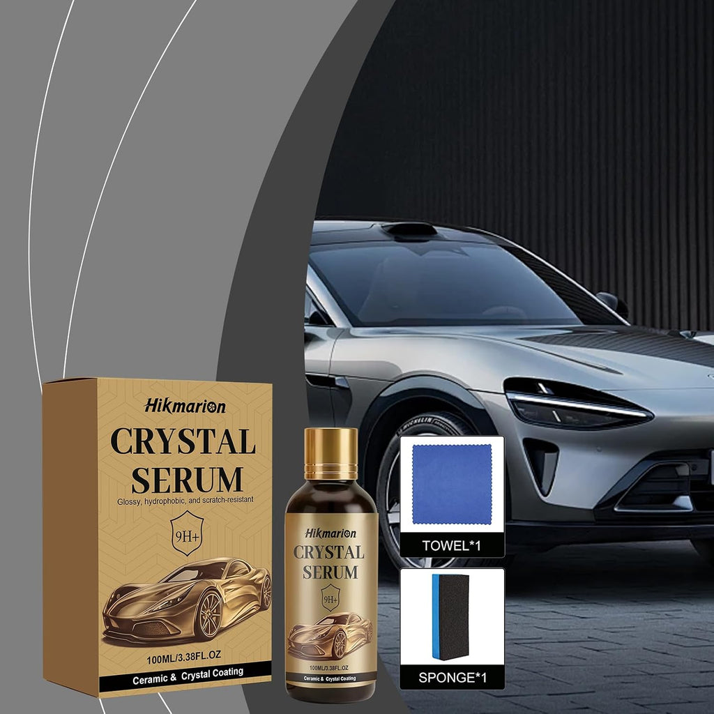 VelnovaFlo® Crystal Serum 9H+ Graphene Ceramic Coating, Advanced Auto Car Detailing Coat Restore for Paint Glass Wheel, Gloss Boost Hydrophobic Scratch Resistant, 100ML with Accessories