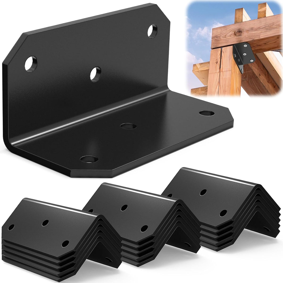 2x2x4 inch galvanized l bracket for wood (15pcs), main product view
