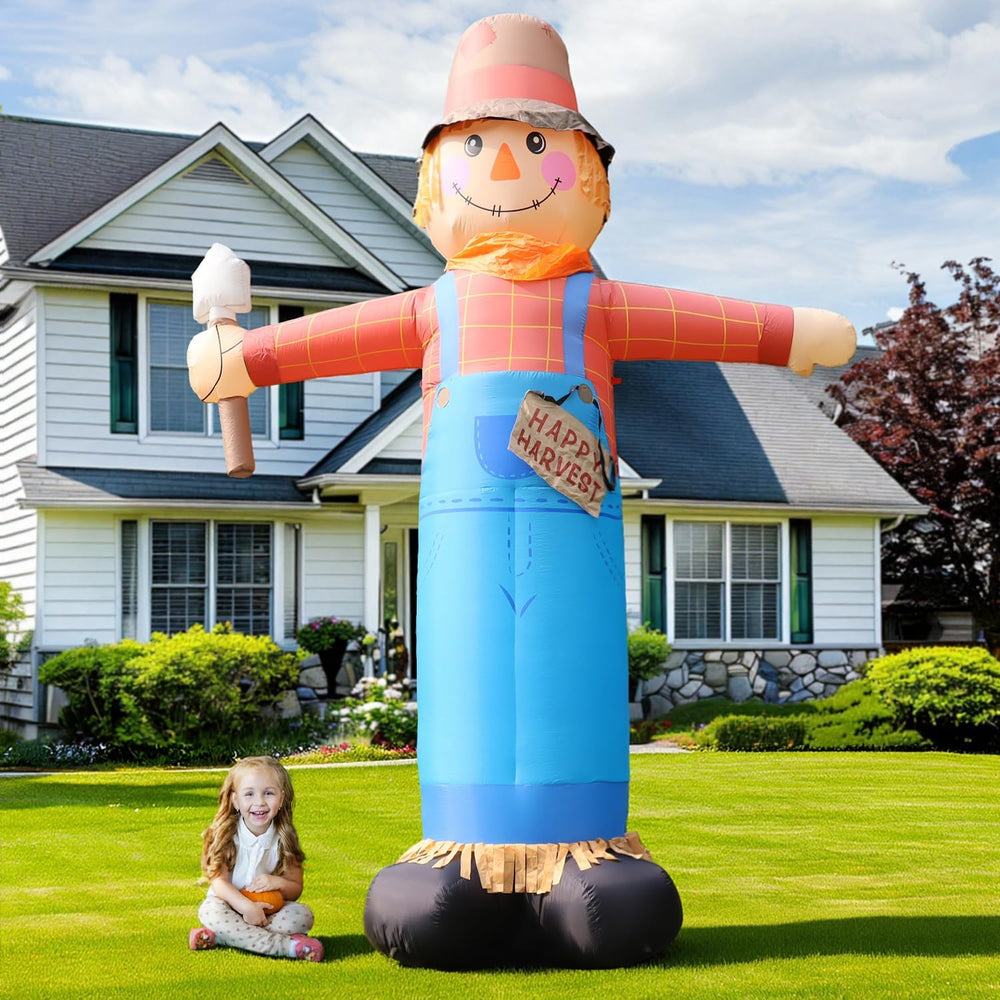 12FT Giant Inflatables Scarecrow Decorations, Fall Harvest Inflatable Yard De...