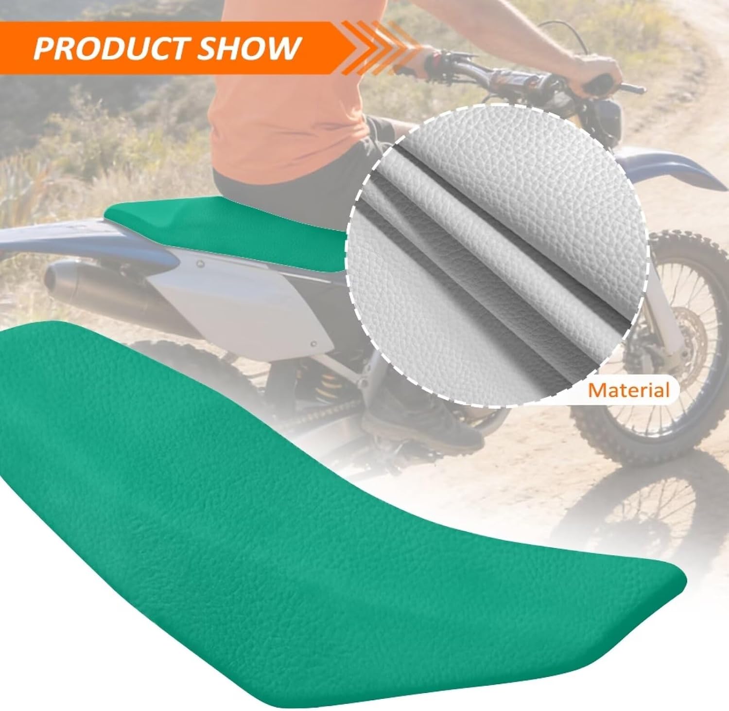 Green Dirt Bike Seat Cover Soft Non-Slip Motocross Enduro Off Road Seat Cover Protection Accessories for CRF CR XR 50cc - 450cc Dirt Pit Bike Dual Sport Enduro Motocross