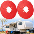 Threlaco 2 Pack 5th Wheel Hitch Lube Plate 10 Inch RV Camper Trailer Fifth Wheel Plate Disc Accessories for Trailer Safety Kit, 3/16 Inch Thick (Red)
