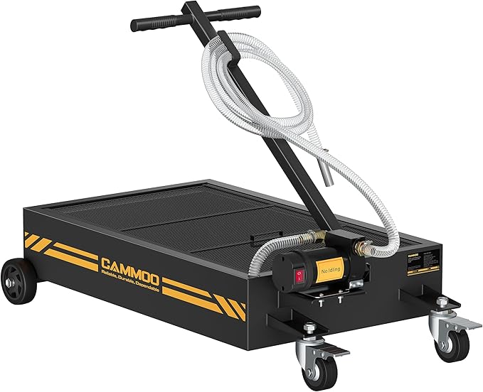 15 Gal Electric Oil Drain Pan, 110V High-Flow Pump, 9.8 FT Hose, 200 W Motor by CAMMOO