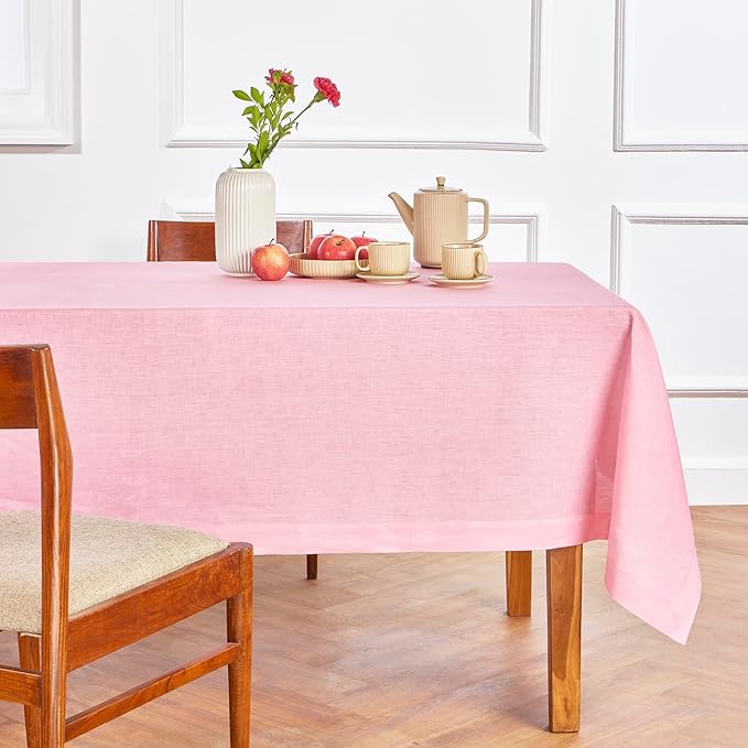 Solino Home Linen Tablecloth for Rectangle Tables 60 x 144 Inch - 100% Pure L...