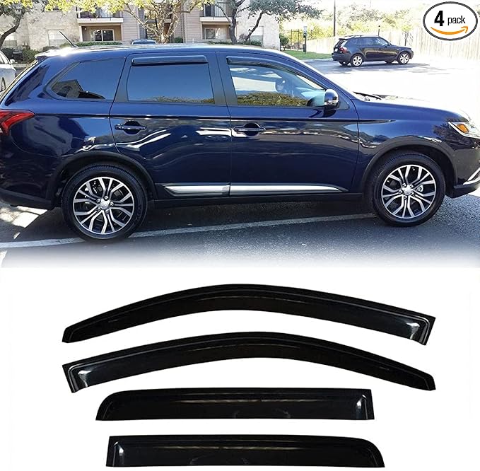 Original Side Rain Guards, Window Visors fit by Deebior