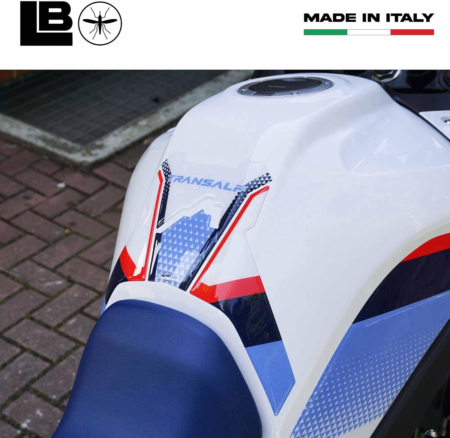 labelbike - 3D Sticker Motorcycle Fuel Tank Pad Protection and Decoration in Resin with Official License Compatible wit Honda Transalp 2023