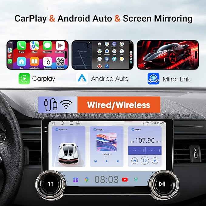 10.1" Wireless CarPlay & Android Auto Car Stereo - Image 2