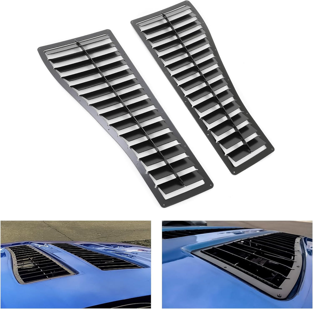 HECASA Steel Hood Louver Inserts Hood Scoop Compatible with 1985-1990 Chevy C...