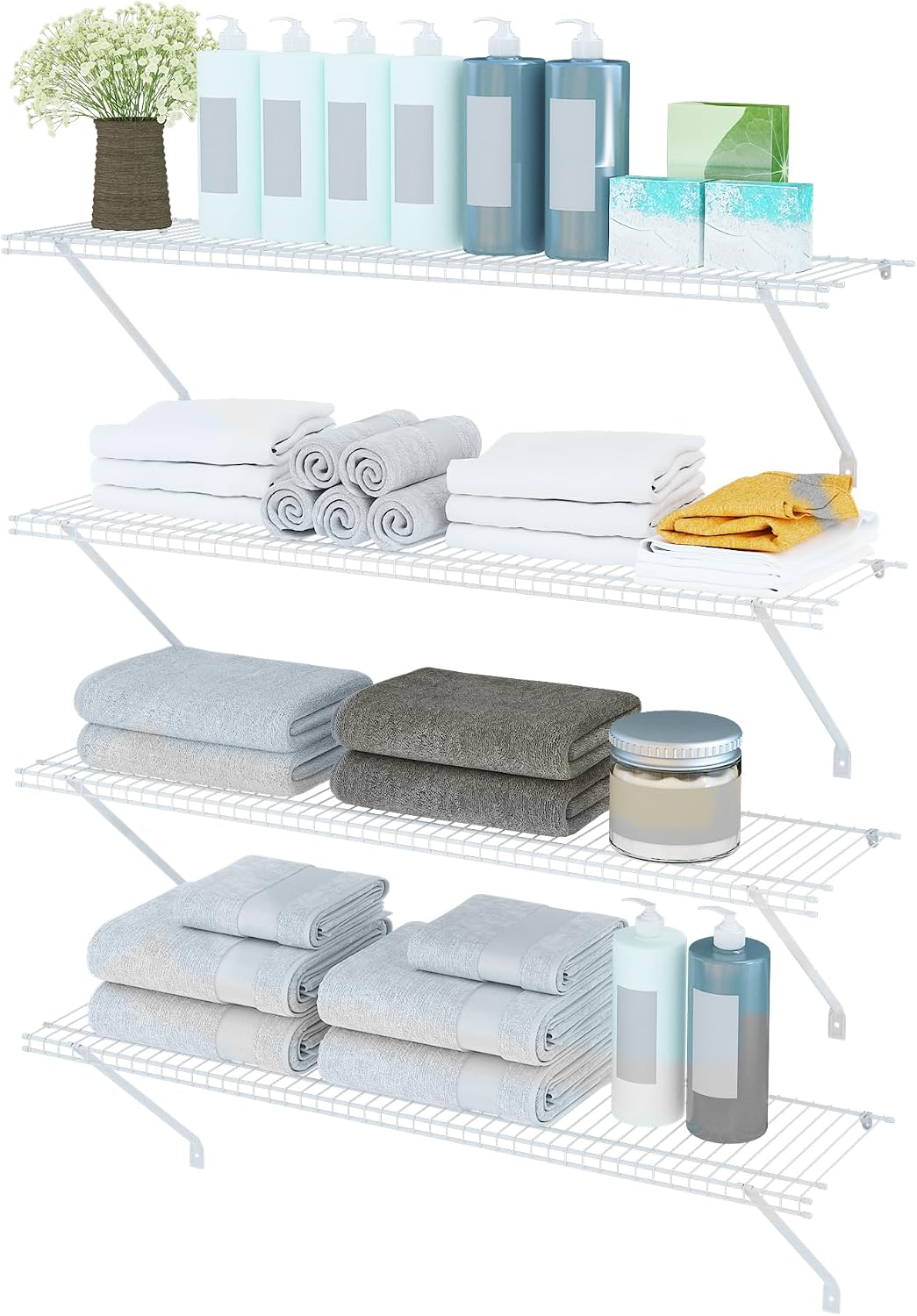 proworx closet shelves wall mounted, 4 pack 4, main product view