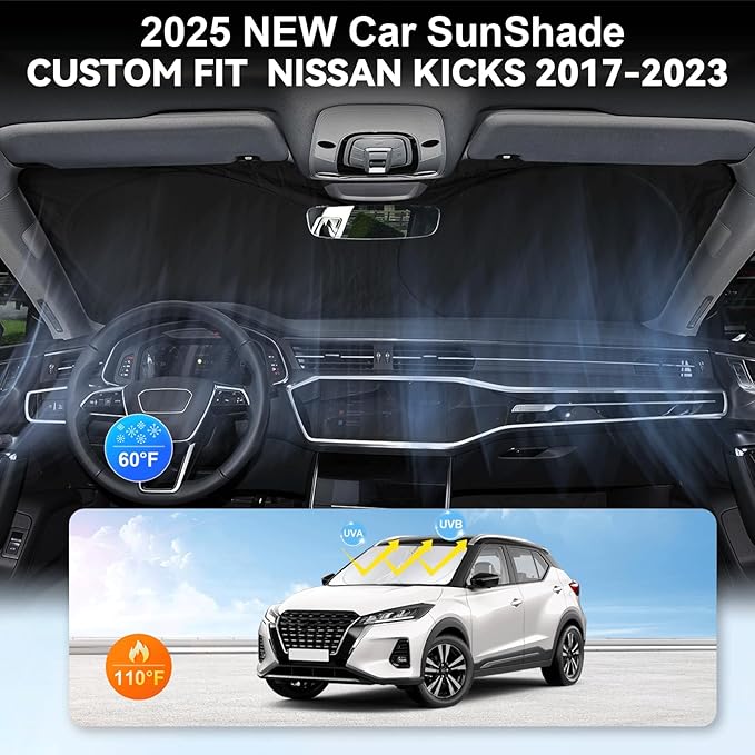 Custom Fit Nissan Kicks Windshield Sunshade 2018 2019 2020 2021 2022 2023 2024 - Image 4