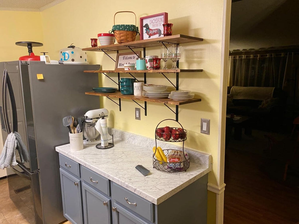home master hardware wall shelf brackets, 10x8 inch on a desk or shelf