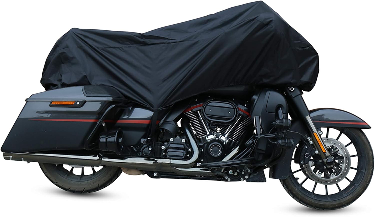 X AUTOHAUX Motorcycle Cover Lightweight Half Cover Outdoor Waterproof Rain Dust Protector Black XL for Most Full Dress Touring Cruiser