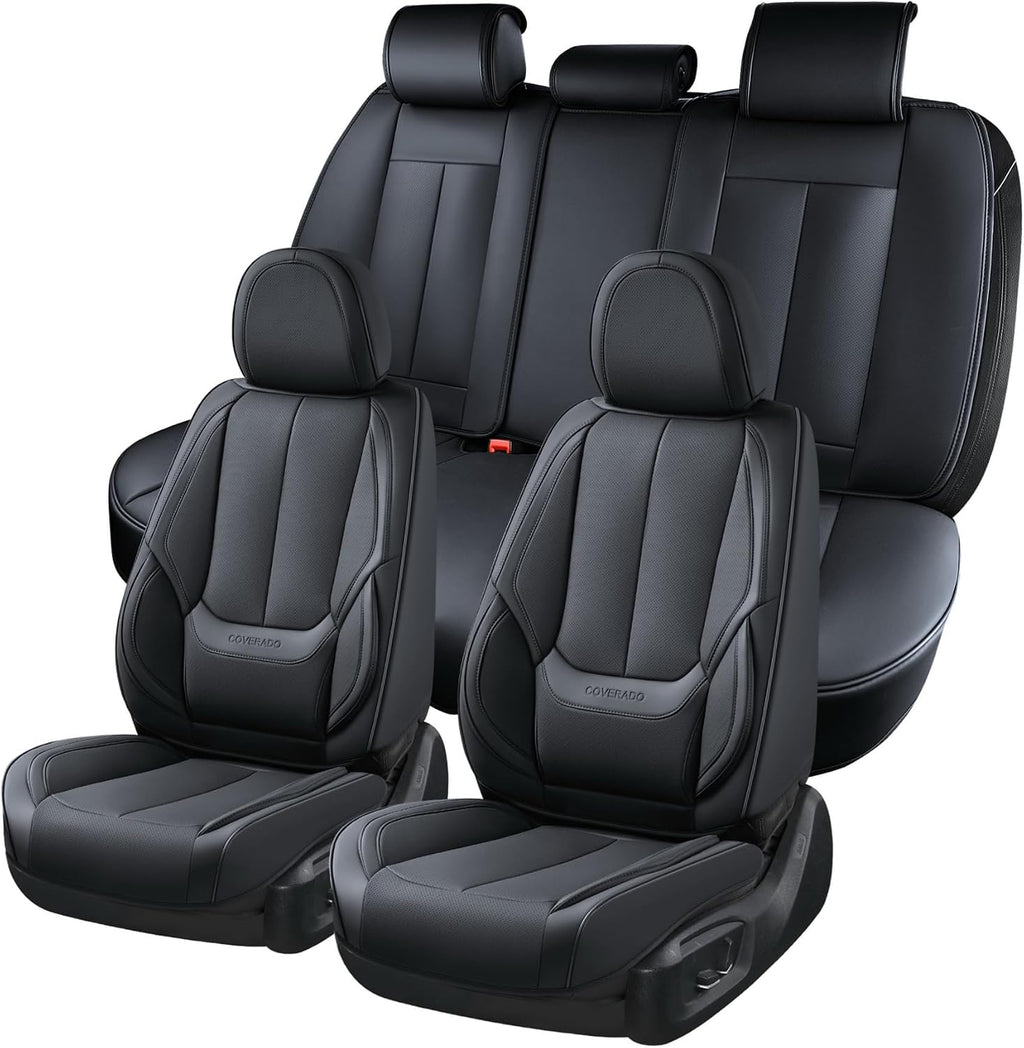 coverado seat covers full set, black seat covers shown in use