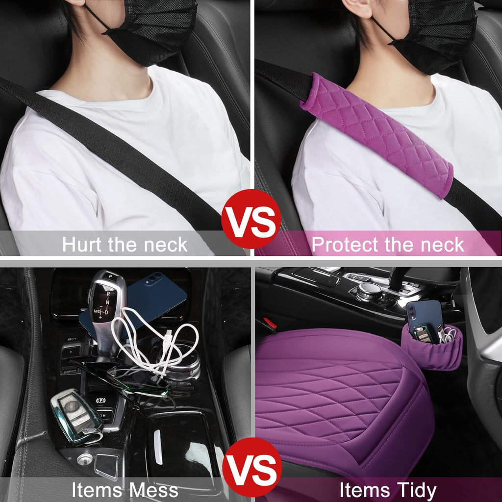 beitk 2 pack waterproof front car seat covers showing dimensions